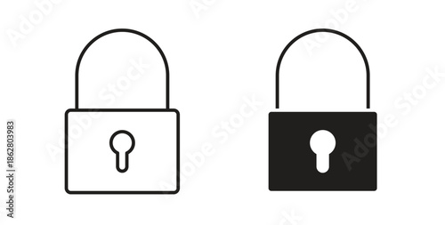 Lock icons linear icon. Line with Editable stroke. monochrome icon