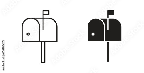 Mailbox icons linear icon. Line with Editable stroke. monochrome icon