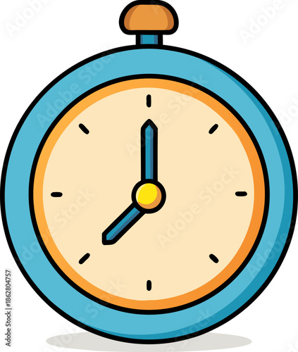 Blue stopwatch displaying time illustration