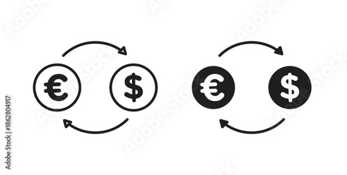 Money exchange icons linear icon. Line with Editable stroke. monochrome icon