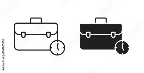 Office time icons linear icon. Line with Editable stroke. monochrome icon