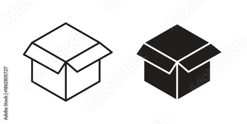 Open box icons linear icon. Line with Editable stroke. monochrome icon