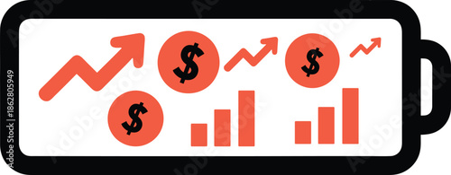 Powering Business Success Financial Growth and Investment Charts Vector