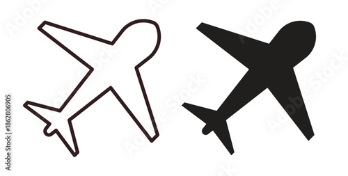 Plane icons linear icon. Line with Editable stroke. monochrome icon