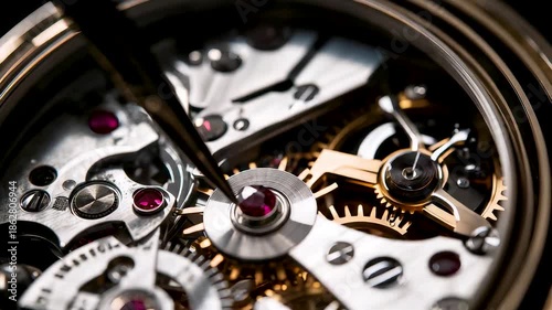Mechanical watch movement with polished gears and balance assembly revealing precision horology craftsmanship and luxury engineering detail