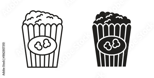 Popcorn icons linear icon. Line with Editable stroke. monochrome icon