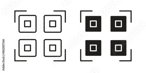 Qrcode icons linear icon. Line with Editable stroke. monochrome icon