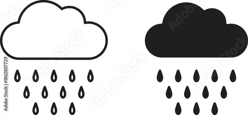 Rain icons linear icon. Line with Editable stroke. monochrome icon
