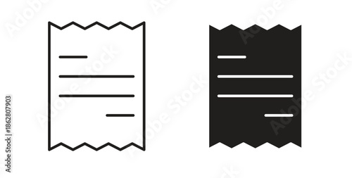 Receipt icons linear icon. Line with Editable stroke. monochrome icon