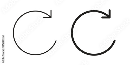 Rotate right icons linear icon. Line with Editable stroke. monochrome icon