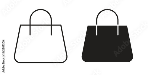 Shopping bag icons linear icon. Line with Editable stroke. monochrome icon