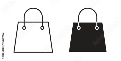 Shopping bag icons linear icon. Line with Editable stroke. monochrome icon