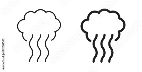 Smoke icons linear icon. Line with Editable stroke. monochrome icon