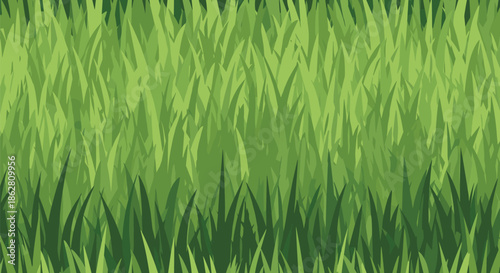 Seamless pattern of vibrant green grass blades representing nature environment and a lush garden lawn.