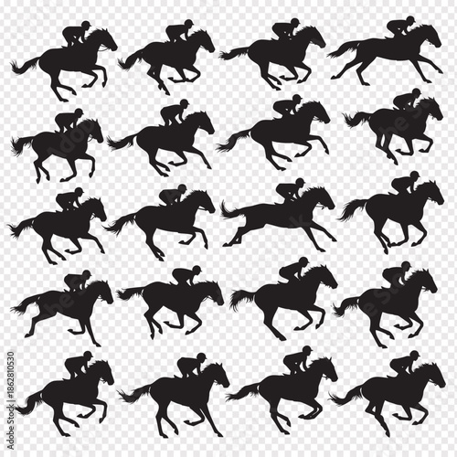 Horse racing silhouettes