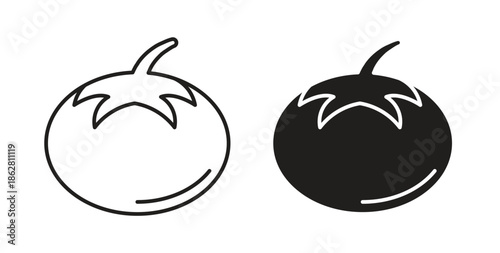 Tomato icons linear icon. Line with Editable stroke. monochrome icon