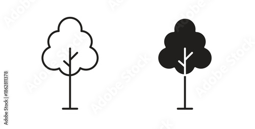 Tree free icons linear icon. Line with Editable stroke. monochrome icon