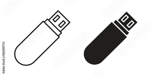 USB pendrive icons linear icon. Line with Editable stroke. monochrome icon