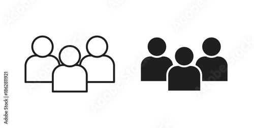 Users icons linear icon. Line with Editable stroke. monochrome icon