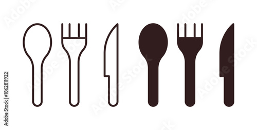 Utensils icons linear icon. Line with Editable stroke. monochrome icon