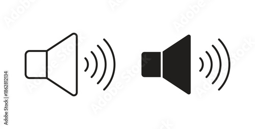 Volume icons linear icon. Line with Editable stroke. monochrome icon
