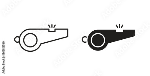 Whistle icons linear icon. Line with Editable stroke. monochrome icon