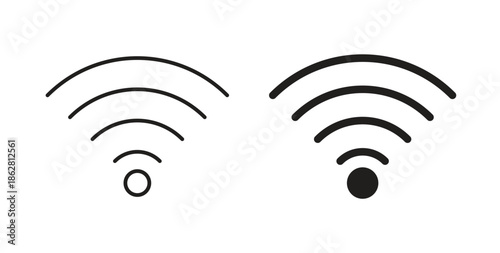 Wifi icons linear icon. Line with Editable stroke. monochrome icon