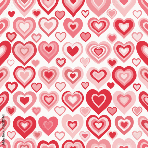 Seamless repeating heart pattern in flat vector style, perfect for Valentine’s Day designs, packaging, textile, wrapping paper, backgrounds, and romantic themed projects. Clean solid colors with simpl