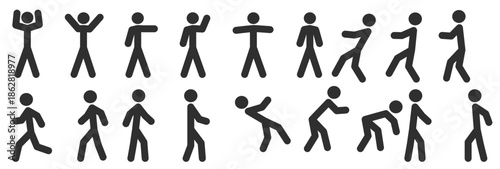 collection of man icons people silhouettes various human