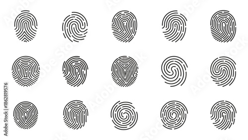 Collection of various fingerprint patterns.