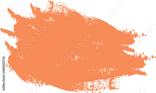 Orange Paint Brush Stroke Texture — Grunge Abstract Ink Splash Vector Background