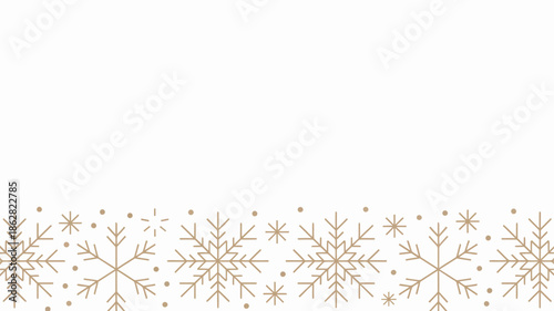 Elegant Gold Snowflake Border for Winter Designs