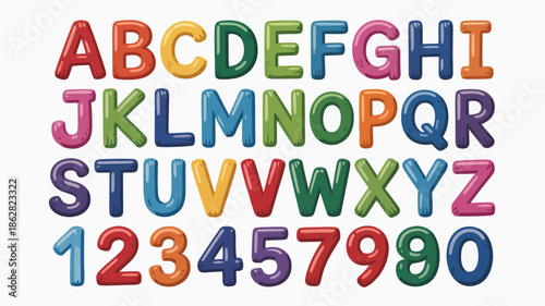 Colorful 3D Alphabet and Numbers Set for Educational Use
