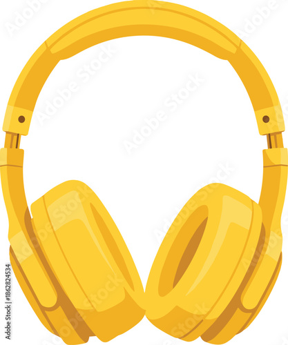 Bright yellow over-ear headphones with padded headband and cushioned ear cups in sleek glossy design