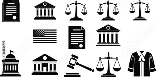 American law and justice symbols