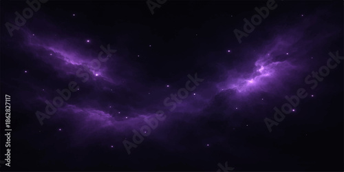 Purple nebula in outer space with stars