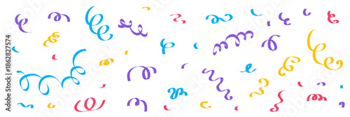 Confetti birthday simple background. Carnival colours falling paper elements isolated