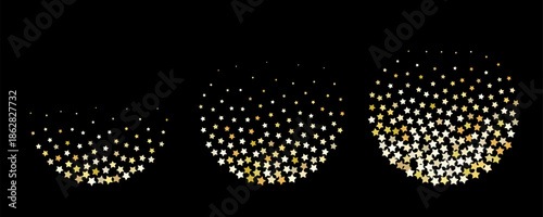 Gold star confetti background, golden sparkle pattern