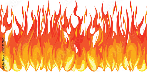 seamless pattern of fire flames various burning flames