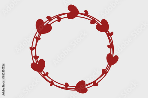 Abstract Heart Frame with Geometric Line Design