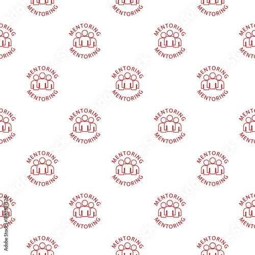 Mentoring flat seamless pattern isolated on white background