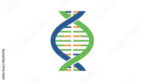 Minimal dna double helix icon isolated on white background biotechnology concept