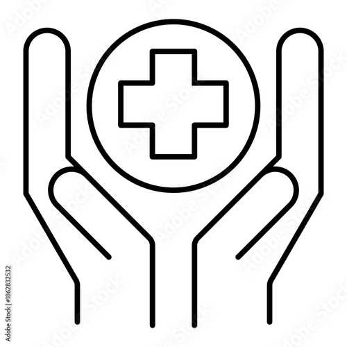 health care line icon with editable stroke