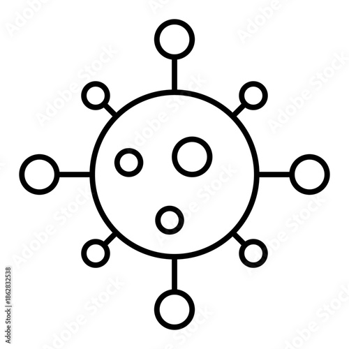 virus line icon with editable stroke