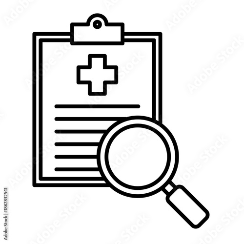 medical analysis line icon with editable stroke