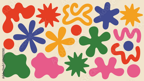 Vibrant Colorful Playful Shapes Background Design