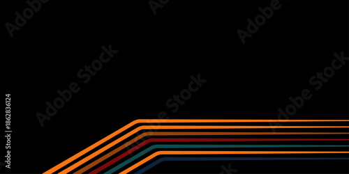 Abstract black and multicolor stripes line gradient background. Modern graphic design element future style concept. High speed with stripes style vector. design for banner, flyer, card, or brochure. 