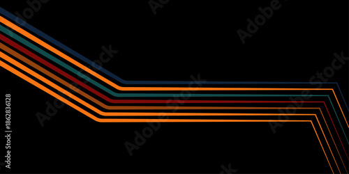 Abstract black and multicolor stripes line gradient background. Modern graphic design element future style concept. High speed with stripes style vector. design for banner, flyer, card, or brochure. 
