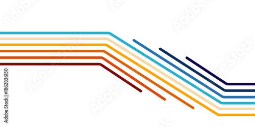 Abstract white and multicolor stripes line gradient background. Modern graphic design element future style concept. High speed with stripes style vector. design for banner, flyer, card, or brochure. 