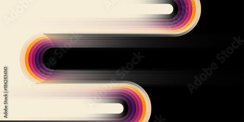 Abstract black and multicolor stripes line gradient background. Modern graphic design element future style concept. High speed with stripes style vector. design for banner, flyer, card, or brochure. 